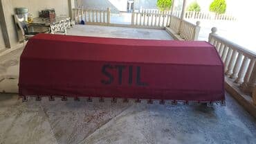 Bordo rəngli “STIL” yazılı tent/markiz üstü (başlıq). 3 ədəd