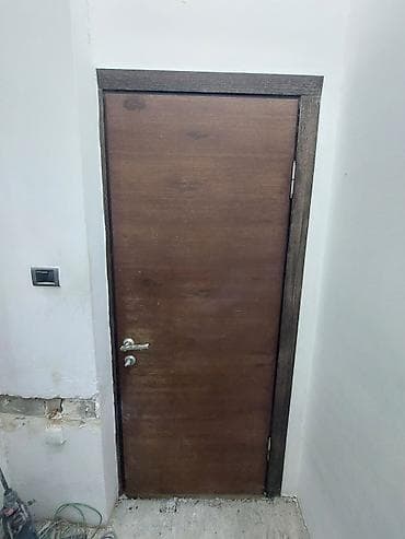 maqnit qapi toru: Məlumatlı daxili qapı dəsti - Material: taxta əsaslı, tünd qəhvəyi — 3