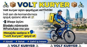 elektrik iş elanları 2023: Sürücü-kuryer tələb olunur, Şəxsi nəqliyyat vasitəsi ilə, Təcrübəsiz — 1