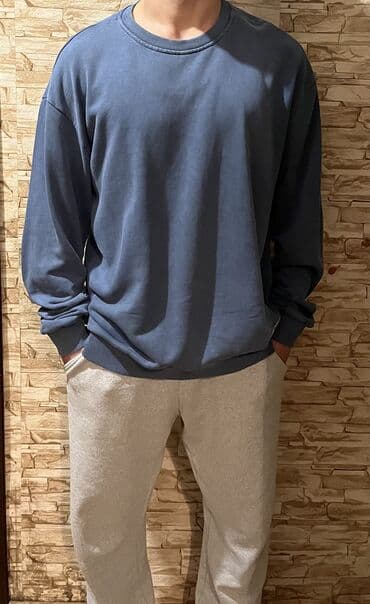fhn yeni forma: Uniseks uzunqol sweatşört - Rəng: tünd göy (kömür boz tonu) - Model — 1