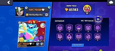 Brawl Stars hesabı – yüksək səviyyəli pro profil - Kupa yolu: 85,183