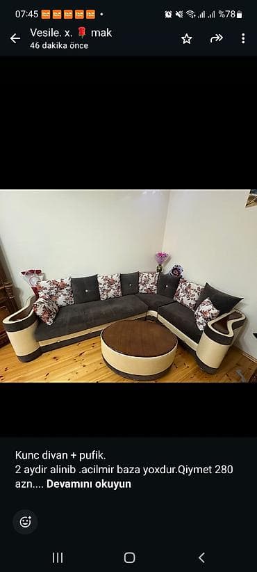 divan kreslo kreditle: İşlənmiş, Divan, 2 kreslo — 1