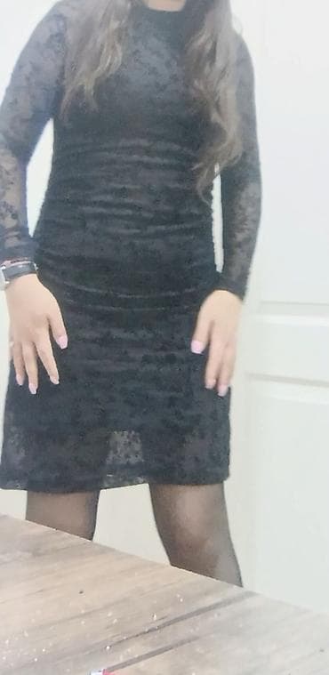 Личные вещи: Qadın üçün qara gecə/libas - Model: qısa boylu, bədənə oturan siluet — 1
