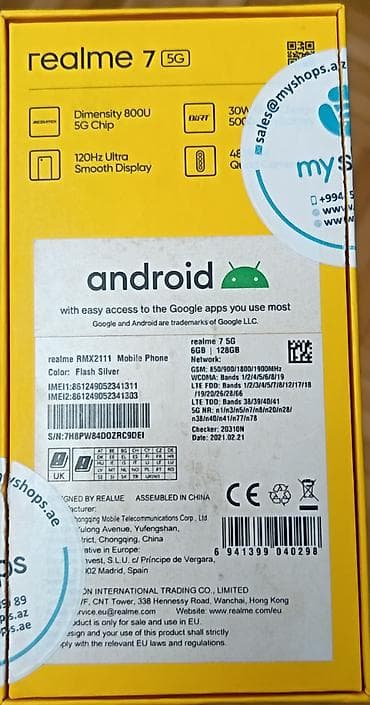 philips xenium 9@9q: Realme 7 5G, 128 GB, rəng - Göy, Barmaq izi, İki sim kartlı — 4