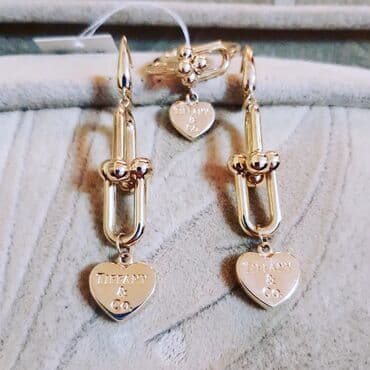 italyan qizili: Dəstə daxildir: Üzük, Sırğa, Tiffany, Sarı qızıl, 585 Əyar, 7 g — 3