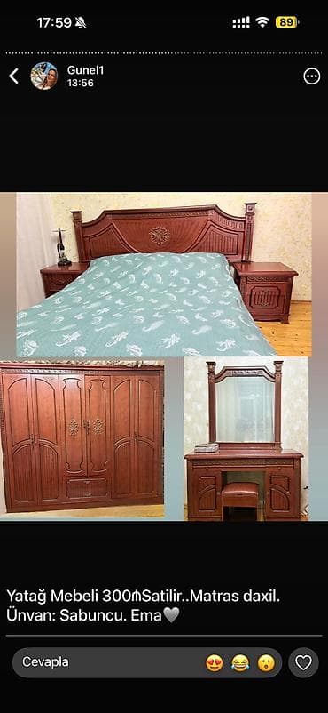İkinəfərlik çarpayı, Dolab, Termo, Tumba, İşlənmiş — 1