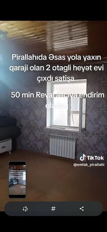 mini evler: Pirallahıda əsas yola yaxın yerləşən 2 otaqlı həyət evi. Həyətdə qaraj — 4