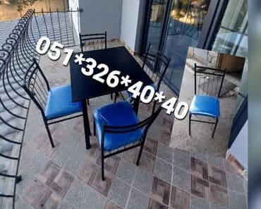 Masa və oturacaq dəstləri: Qonaq otağı üçün, Yeni, Açılan, Kvadrat masa, 4 stul — 28