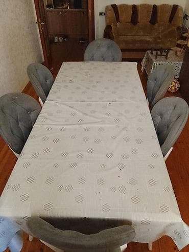 Для гостиной, Раскладной, Прямоугольный стол, 6 стульев