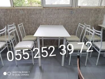 metbex mebileri: Qonaq otağı üçün, Yeni, Açılmayan, Dördbucaq masa, 10 stul — 7