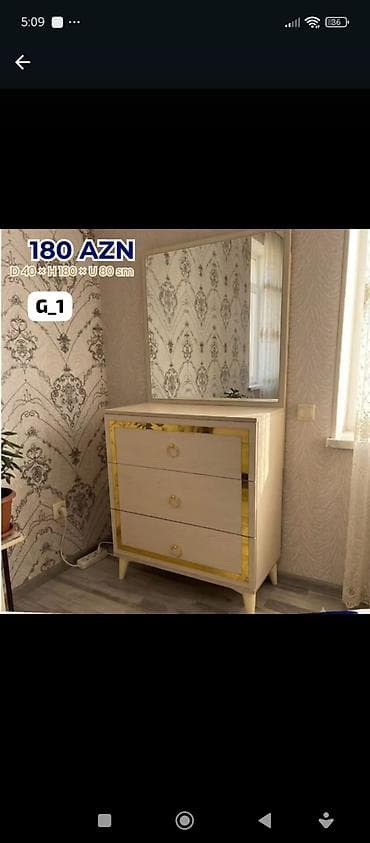 G1 model güzgülü mebel dəstləri 1) Komod + güzgü - Qiymət: 180 AZN -