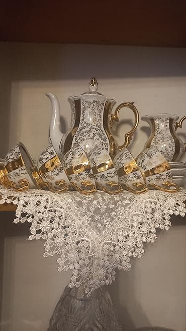 çay servis: Çay dəsti, rəng - Ağ, Farfor — 4