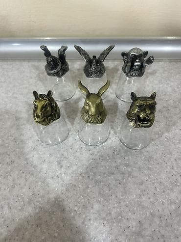 Rümkalar, rəng - Qızılı, Şüşə, 6 ədədli dəst