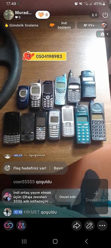 Kolleksiya üçün köhnə model telefonlar dəsti Məhsul: müxtəlif