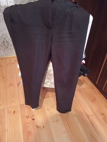 qadin pencekleri: Qadın geyimləri dəsti - Qara klassik şalvar: Yüksək belli, dar kəsim — 7