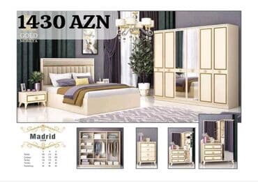 işlenmiş termolar: İkinəfərlik çarpayı, Dolab, Termo, 2 tumba, Azərbaycan, Yeni — 23