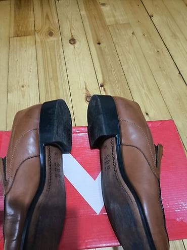 рыжие мужские туфли: Размер: 40, цвет - Коричневый, Б/у — 6