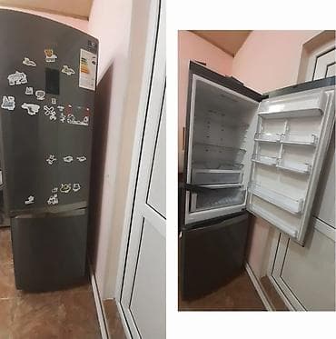 lg: İşlənmiş 2 qapılı LG Soyuducu Satılır, rəng - Boz, Təkərli — 1