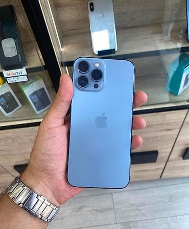 macbook pro m3: IPhone 13 Pro Max, 128 GB, Pacific Blue, Zəmanət, Simsiz şarj, Face ID — 1