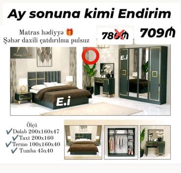 tek neferlik yataqlar: *Yataq dəsti "Yeni " 709 AZN 💥* ✔️Rəng seçimi var ✔️ *Şəhər daxili — 1