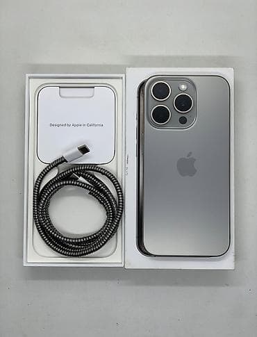 iphone adapteri: IPhone 15 Pro, 256 GB, Natural Titanium, Zəmanət, Kredit, Simsiz şarj — 1