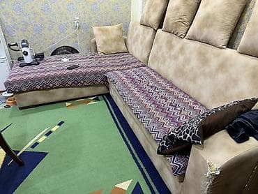 İşlənmiş, Künc divan, 2 kreslo, Kreslo, Bazalı, Açılan