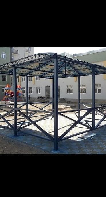mekteb levazimatlari: Metall konstruksiyalı açıq hava köşkü/pavilon - Material: qalın — 1