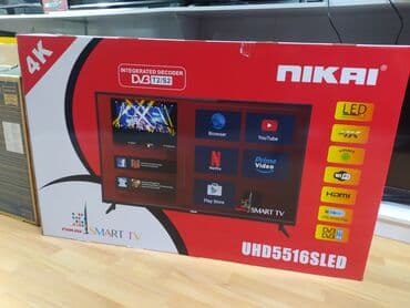 4k m3u: Yeni Televizor Nikai LED ekran 55" UHD (3840x2160), Ünvandan götürmə, Pulsuz çatdırılma — 1