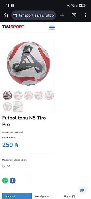 ucuz idman qidalari: Orginal Adidas Tiro Pro FIFA QUALITY futbol topu İstifadə edilməyib — 4