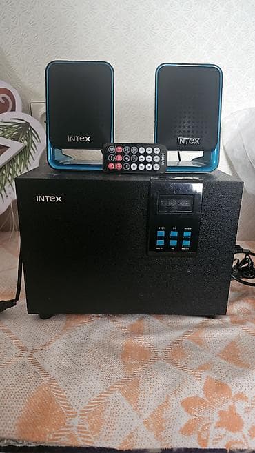 ses gucledirici: INtex 2.1 səs sistemi – subwoofer + 2 peyk akustikası Xüsusiyyətlər — 1