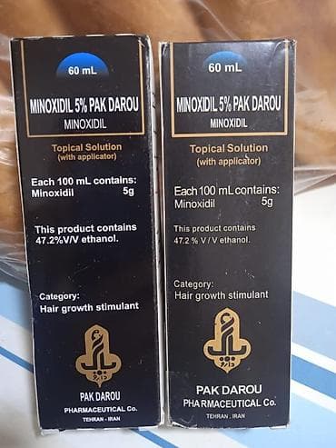 Məhsul: Minoxidil 5% Pak Darou – topical məhlul (applikatorla) Həcm — 1