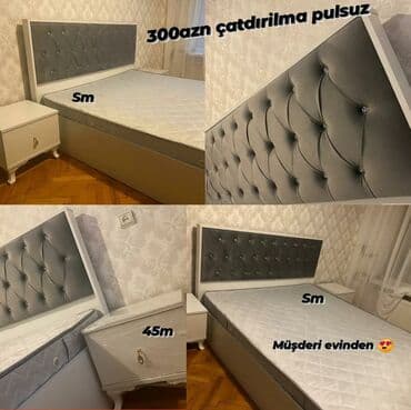 tek neferlik krovat: *Taxt sifarişi hazırlanır* Ölçü eni 1m/60sm Uzunu 2 metr Reng seçimi — 1