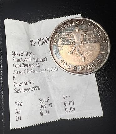 Məhsul: “GIẢI BÓNG ĐÁ THẾ GIỚI – 1990 ITALIA” xatirə sikkəsi, 16 qr