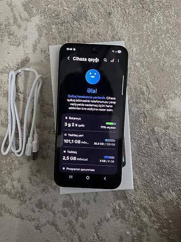 1:1 iphone: Samsung Galaxy A24 4G, 128 GB, rəng - Qara, Face ID — 8