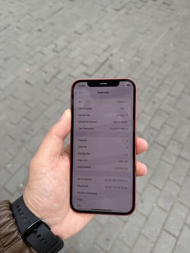 ikinci el ayfon 12: IPhone 12, 256 GB, Qırmızı — 7
