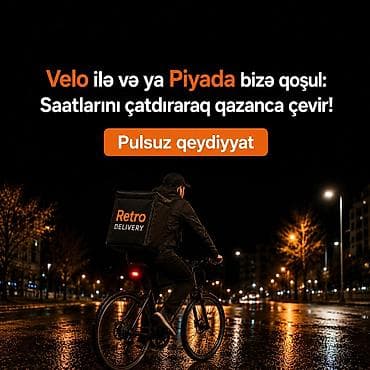 gunluk ev temizliği: Piyada kuryer tələb olunur, 46 yaşdan yuxarı, Təcrübəsiz, Saatlıq ödəniş — 1