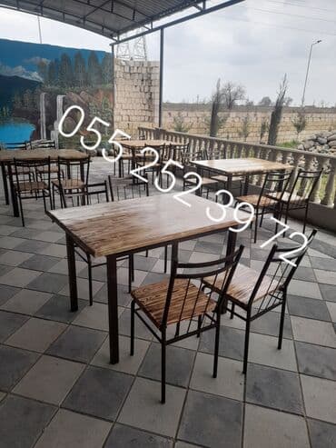 stol və stul dəstləri: Yeni, Dördbucaq masa, 4 stul, Açılmayan, Stullar ilə, Taxta, Azərbaycan — 2