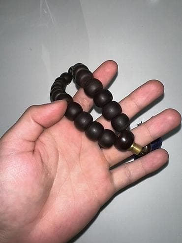 Ювелирные изделия: Əl işi Təsbeh – ağac muncuqlu, saçaqlı model - Material: tünd rəngli — 2