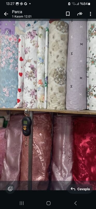 çit parçalar: Müxtəlif naxış və rənglərdə parça rulonları. isdenilen parcadan — 6