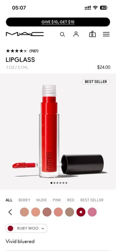 moskva univermagi qızıl sepler: Dodaq boyası, Mac, Qırmızı — 8