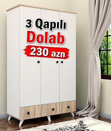 Yeni, 3 qapılı, Siyirməli, Ağ, Açılan, Düz dolab lalafo.az -da Yeni, 3 qapılı, Siyirməli, Ağ, Açılan, Düz dolab