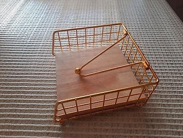 iran peci irsad: Qızılı rəngdə metal çərçivəli salfetlik - Dizayn: Kvadrat formalı — 1