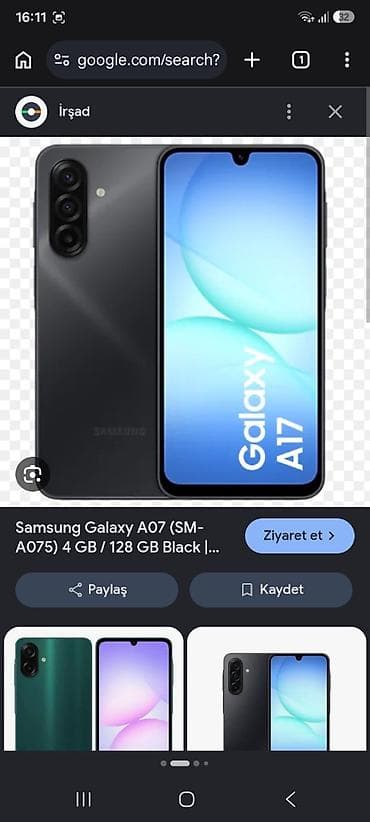 galaxy a54: Samsung Galaxy A07, 128 GB, rəng - Qara — 3