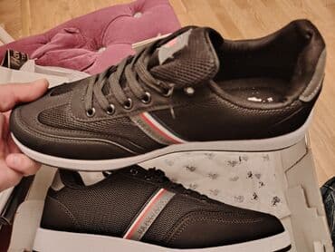 nike ayakkabı: U.S. Polo Assn. kişi idman ayaqqabısı - Rəng: qara, ağ altlıqla - — 2