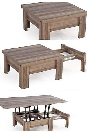 qoz ağacından: Mebel növü: Jurnal/çay masası Model: Kvadrat formalı, aşağı profilli — 3