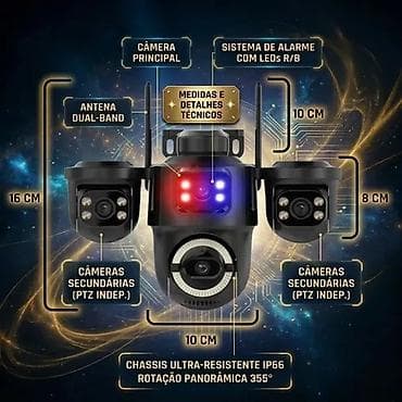 inter: Üç Linzalı Ağıllı Xarici Təhlükəsizlik Kamerası - 3 linzalı — 4