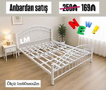 tek carpayi sekilleri: Metal çarpayı çərçivəsi – anbardan satış. - Material: möhkəm metal — 1