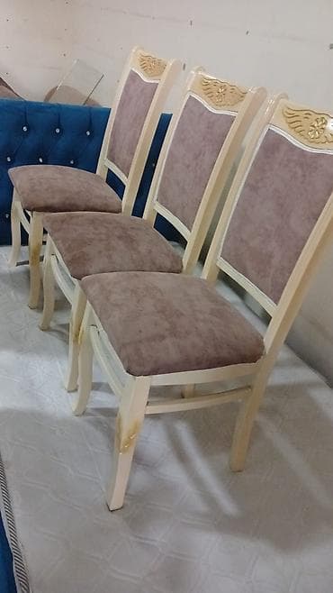ustullar: Qonaq otağı üçün, İşlənmiş, Qatlanmayan, rəng - Bej Stul — 2