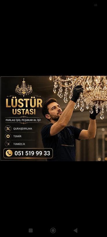 Her nov lusturun temiri ve qurasdirilmasi Whatsapp aktivdir — 1