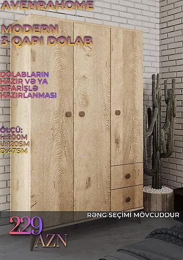 plastik dolab: Yeni, 3 qapılı, Güzgülü, Digər rəng, Digər material, Açılan, Düz dolab — 3